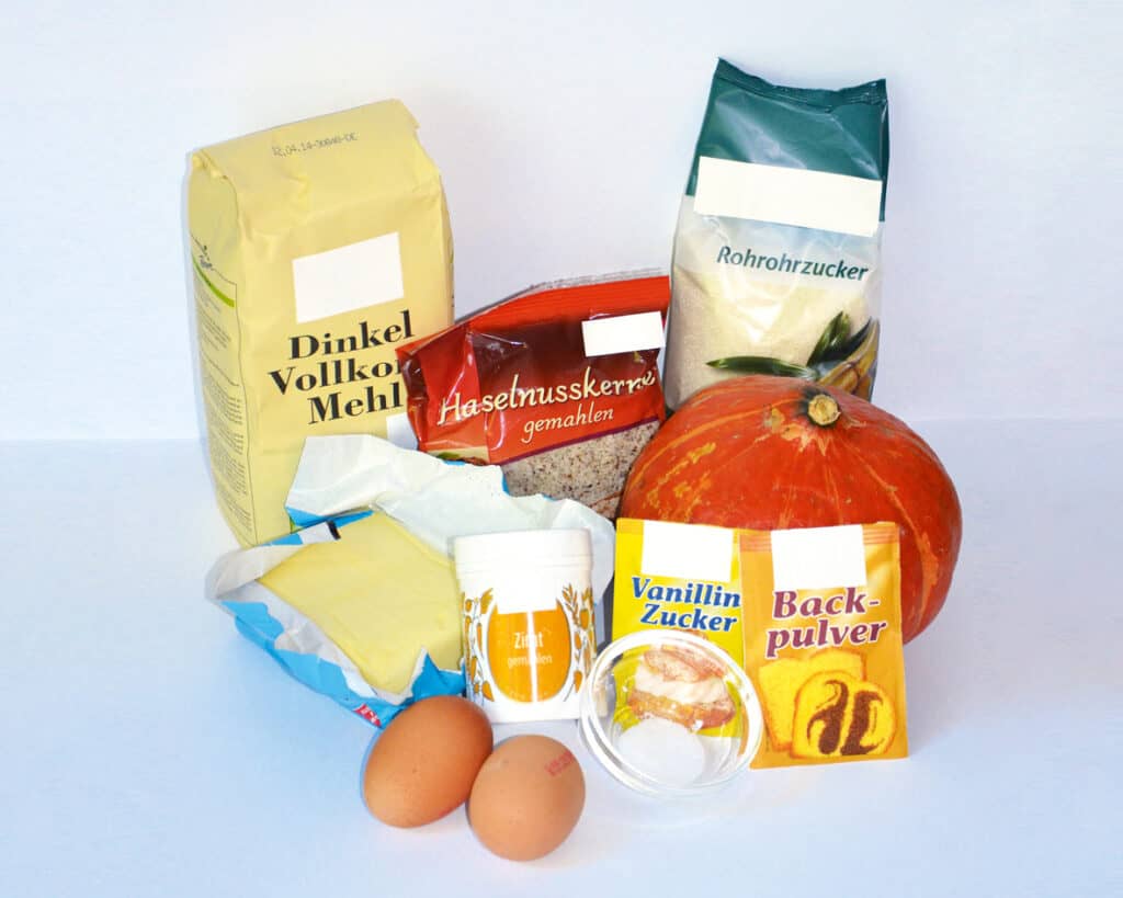 Zutaten für Kürbismuffins